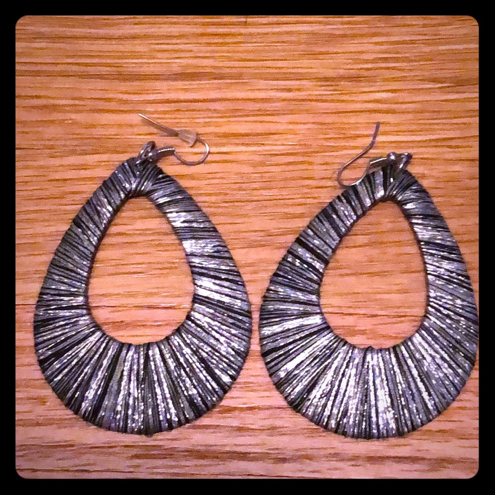 Thread wrapped dangle earrings